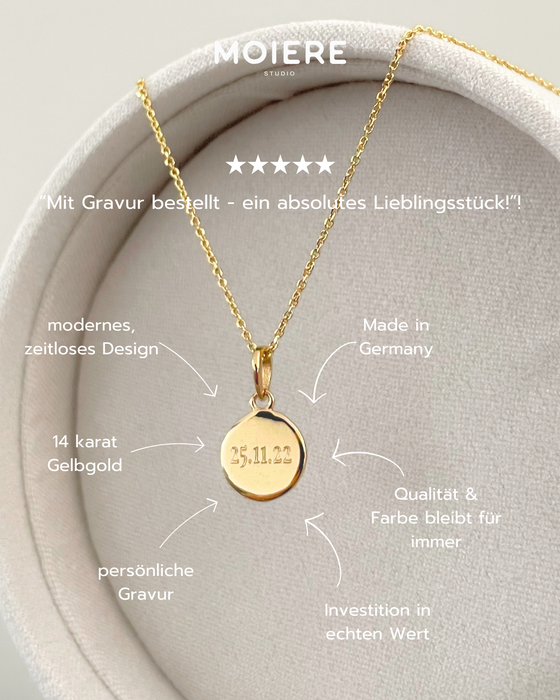 Set Halskette mit rundem Anhänger